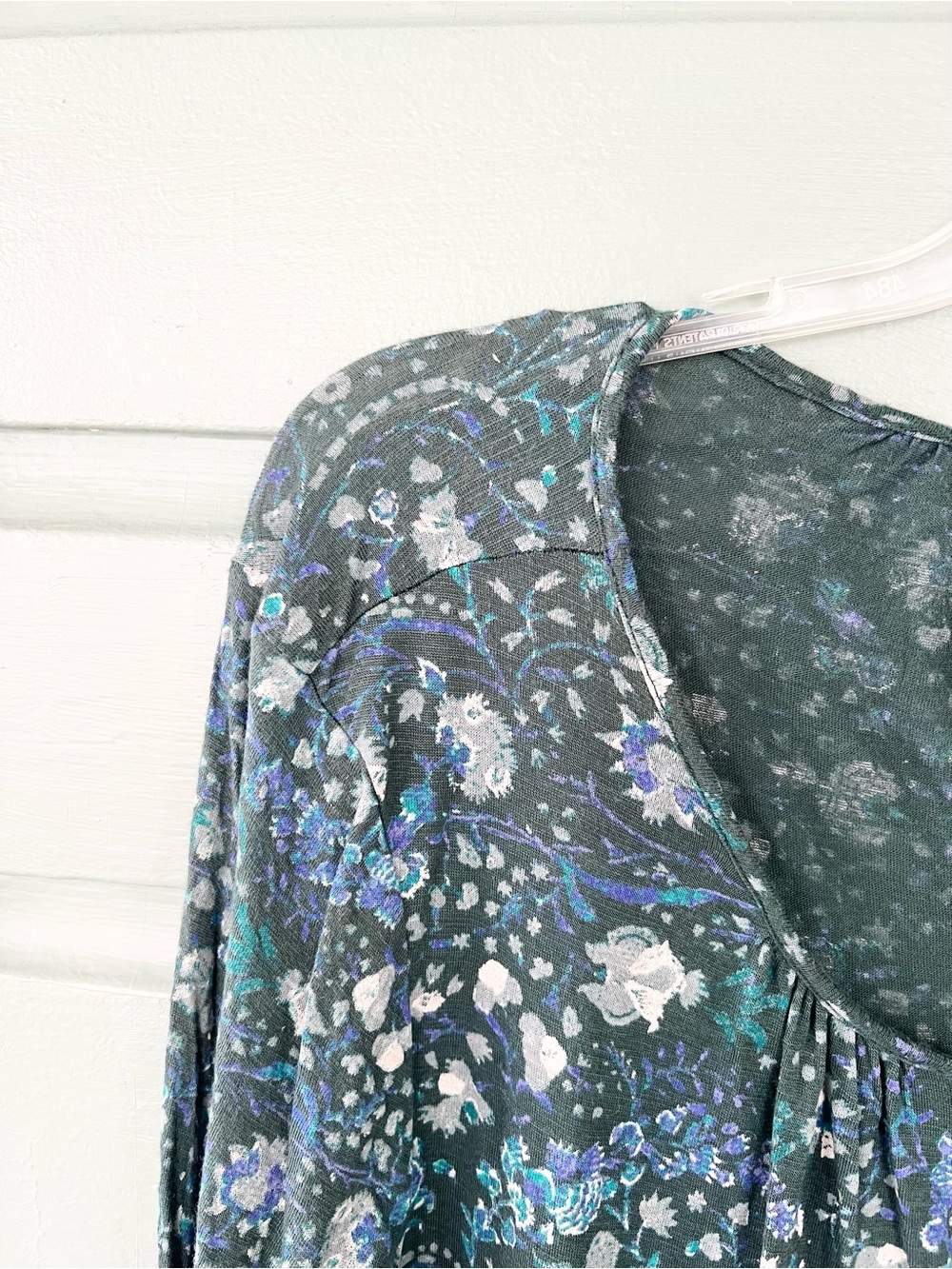 Lucky Brand Green Floral Peasant Blouse - Picture 3 of 7